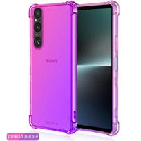 Gradient Silicone TPU Case for Sony Xperia 1 VI 10 V 5 IV III Protective Cover Shockproof Transparent Fundas Coque Capa For Xperia 10 IV purple
