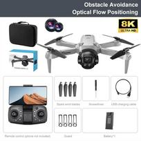 Naujas V98 Dronas 8K Oro HD Profesionalus Dvigubos Kameros Sraigtasparnis Optinio Srauto GPS Padėties Nustatymas Vengimas Bešepetėlis Variklis Dronas 2 batteries pilka