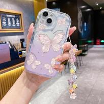 Butterfly With Flower Chain CaseFor Honor 200 400 Lite Pro MAGIC 7Lite 90 X5C X9D X9C SMART 5G X8C X8B X7D X7B X9B X6B X5C Cover Honor 400 gray