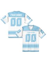Individualus amerikietiško futbolo marškinėlis Juodas V formos iškirptė - Personalizuotas vardas Numeris, Atsitiktinis madingas viršutinis drabužis Streetwear vyrams moterims jaunimui 3XL mėlyna