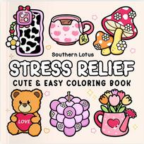 Cute Cartoon Coloring Book Stress Relief Painting Gift Paperback Educational Doodles Book for Adults And Teens