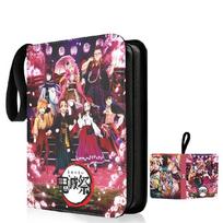 Infinity Castle Card Binder Akaza & Kochou Shinobu 400/900 Zipper Book TCG Card Storage Kimetsu no Yaiba Fans Gift A 400 card slots black