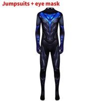 Titans Nightwing Cosplay Kostiumas Su Medvilnės Mišinio Audiniu Anime Vaidmenų Žaidimui L blue
