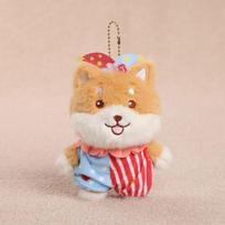 Plush Shiba Inu Keychain With Costumes Design For Kids And Collectors StyleE beige