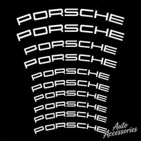 Automobilio stabdžių suportų ir ratlankių juostelės Dekoratyvinis lipdukas Porsche Cayenne Panamera Macan 911 Taycan Boxster Cayman Automobilio ratų stebulės lipdukas white