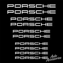 Automobilio stabdžių suportų ir ratlankių juostelės Dekoratyvinis lipdukas Porsche Cayenne Panamera Macan 911 Taycan Boxster Cayman Automobilio ratų stebulės lipdukas white