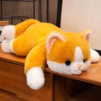 Gulintis katės pliušinis žaislas Išskirtinė dovana Namų dekoracija Kawaii katės lėlė Dovana mergaitėms Vaikų palydovas Pliušinis katės žaislas 30cm pilka spalva