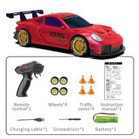 JJRC Q228 Mini RC Drift Car 2.4G 4WD Nuotolinio valdymo lenktynių transporto priemonė su LED žibintais Radijo bangomis valdomas lenktynių automobilis Darbalaukio žaislai raudona