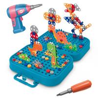 Konstruktoriaus rinkinys su atsuktuvu Woopie Dinosaurs Self Spell Box, 228 vnt., įvairių spalvų