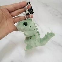 Žavingas žalias pliušinis dinozauras raktų pakabuko aksesuaras Minkštas mielas minkštas žaislas Dovana Fruit Green gray