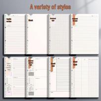 A4 American Style B5 Binder with Iron Clip, Comfortable Hold, Removable Retro Notebook A4 Blank 60 Sheets gray