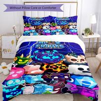 3pcs Blox Fruits Bedding Set Duvet Cover Closure Includes 1 Duvet Cover & 2 Pillowcases, Soft and Comfortable for All Seasons. 140cmx210cm blue