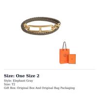HERMES Roulis Calfskin Bracelets Unisex H071727F-18 One Size 2 pilka spalva