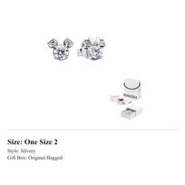 Pandora 925 Sterling Silver Stud Earrings Women's Silver 293219C01 One Size 2 white