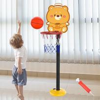 Children's Basketball Hoop Stand Toy Cartoon Backyard Standing Goal Ball Games bear orange
