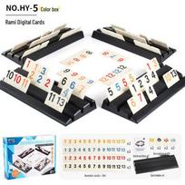 Large Rummy Number Board Game: Foldable Israeli Mahjong Cards for Children - Educational Parent-Child Toy black