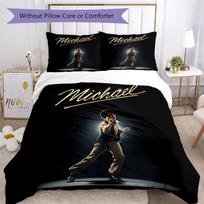 Michael Jackson Bedding Set Breathable Duvet Cover with Pillowcases Decorative Bed Linen for Bedroom Home Decoration Birthday Gift 135cmx200cm