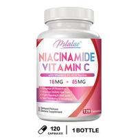 Pslalae - Niacinamide (Vitamin B3) and Vitamin C - Vitamins E, B1, B2, and Taurine - Skin Health 120*1