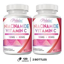 Pslalae - Niacinamide (Vitamin B3) and Vitamin C - Vitamins E, B1, B2, and Taurine - Skin Health 120*2