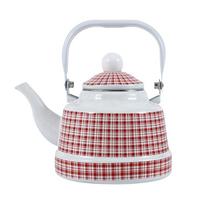 Emalinis virdulys Rankų darbo Senovinis varpelio puodas Vintažinis emalinis arbatinukas Lauko 1.1L-Style 9
