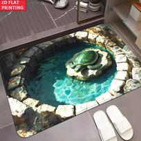 Sea Turtle Beach Entrance Door Mat Colorful Ocean Rainbow Welcome Floor Rug for Hallway Porch Home Decor Creative Foot Pad 43X120CM