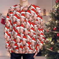 Pasidaryk pats Kalėdinis megztinis su jūsų nuotrauka, 3D spausdinimas, baisus, veidas, šeima, unisex, juokingas paveikslėlis, personalizuota Kalėdų dovana 4XL