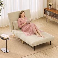 3 In 1 Recliner Sofa Bed With Bed Function 90x190cm Beige