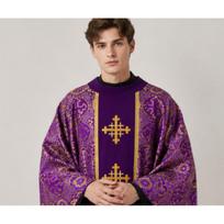 20.26 million holiest medieval gothic print shawl cross cape retro stage performance clothes men XXL violetinė