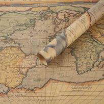 Vintažinis kraft popierius dovanoms - Nostalgiškas retro knygos viršelio dizainas Nostalgic World Map