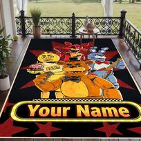 Custom Text Five Nights at Freddy’s Pattern Floor Rug Soft Indoor Carpet Mat Living Room Bedroom 80cmx120cm
