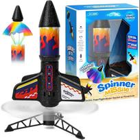 Children Rocket Launcher Toy with Parachute Self Launching Motorized Space Rocket Toys Outdoor Launch Game for Boys Kids