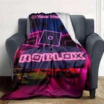 Roblox Personalized Name Blanket Cozy Customizable Blanket Soft Warm Cozy Great for Office Nap Home Decor Sofa All-Season Use 80cmx120cm