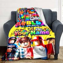 Roblox Personalized Name Blanket Cozy Customizable Blanket Soft Warm Cozy Great for Office Nap Home Decor Sofa All-Season Use 80cmx120cm