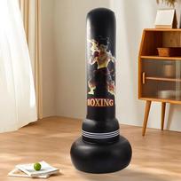 Heavy Duty Inflatable Punching Bag Adults Kids Water-Filled Standing Boxing Dummy 1.7m Ninja Or Nezha Style 170cm Height beige