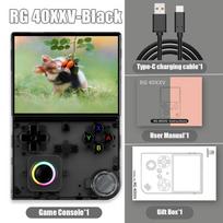 ANBERNIC RG40XXV Retro delninė žaidimų konsolė 4,0'' IPS ekranas 64 bitų Linux WIFI 256G PSP RGB vairas HD palaikymas Išvestis Dovana juoda