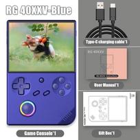 ANBERNIC RG40XXV Retro delninė žaidimų konsolė 4,0'' IPS ekranas 64 bitų Linux WIFI 256G PSP RGB vairas HD palaikymas Išvestis Dovana mėlyna