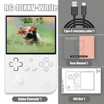 ANBERNIC RG40XXV Retro delninė žaidimų konsolė 4,0'' IPS ekranas 64 bitų Linux WIFI 256G PSP RGB vairas HD palaikymas Išvestis Dovana balta