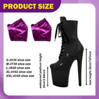 Pole Dance Shoe Protectors, NonSlip Velvet Covers, Easy to Attach, Clothing Accessory black