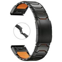 22/26mm Silikoniniai + Titano Dirželiai QuickFit Juosta skirta Garmin Fenix 8 47/51mm E 7 7X Pro Dirželiai skirta Descent Mk3i Quatix 8 Apyrankė QuickFit 22mm black