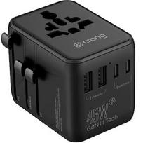 Crong World Travel Adapter GaN 45W UK/EU/US/AU CRGTAGN45BLK