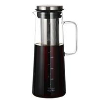 Large Capacity Cold Brew Coffee Pot Stainless Steel Leak Coffee Filter Pot Household Cold Brew Ice Drop Coffee Sharing Pot black
