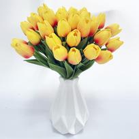 5/10Pcs Artificial Flowers Tulip Bouquet PE Fake Flowers Wedding Garden Decoration Outdoor Home Garden Bouquet Vase Decor Plants 5Pcs šviesiai žalios spalvos