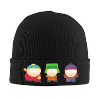 South-Parks Cartoon Knitted Caps for Women Men Skullies Beanies Winter Hats Acrylic Cartman Kyle Stan Crochet Caps One Size blue