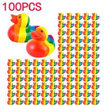 100 Rainbow Rubber Duck Small Rubber Duckies Bulk Ducky Decorations For Rainbow Vivid Birthday Party Lgbt Party Favors Present