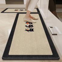 Kitchen floor mat, absorbent, oil-absorbing, non-slip, simple, cuttable, easy-to-clean diatomaceous earth mat. 40x60cm įvairiaspalvis