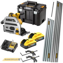 DCS525H2T DeWALT 18V įleidžiamas diskinis pjūklas 165 mm + liniuočių rinkinys (2x5.0 Ah)