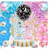 36 Inch Gender Reveal Party Balloons Set - Boy or Girl Printed Design black
