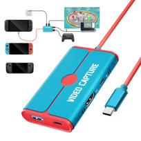 2 Compatible Capture Card Blue Red Popular Up to 4K60Hz Lemorele Game Streaming Screen Sharing Passthrough Function Video Capture to HDMI Conversion