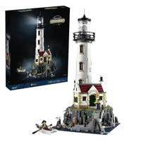 Suderinamas su LEGO 21335 elektriniu švyturiu IDEAS serijos salos nameliu statybos mokomieji konstruktoriai žaislai gray