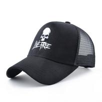 Summer Baseball Cap Outdoor Breathable Mesh Trucker Cap Men Women Printing Skull Snapback Hip Hop Caps Adjustable Visor Cap black